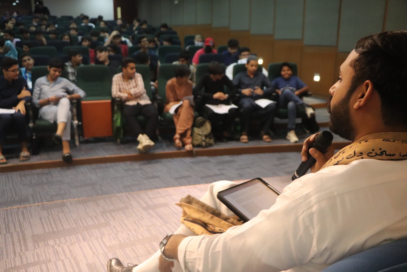 Students attending an Urdu workshop session